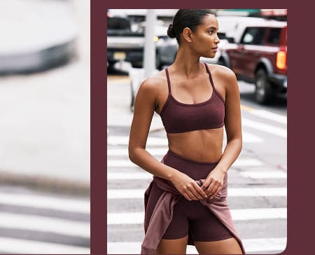 Spacedye Slim Racerback Bra in Midnight Burgundy Heather
