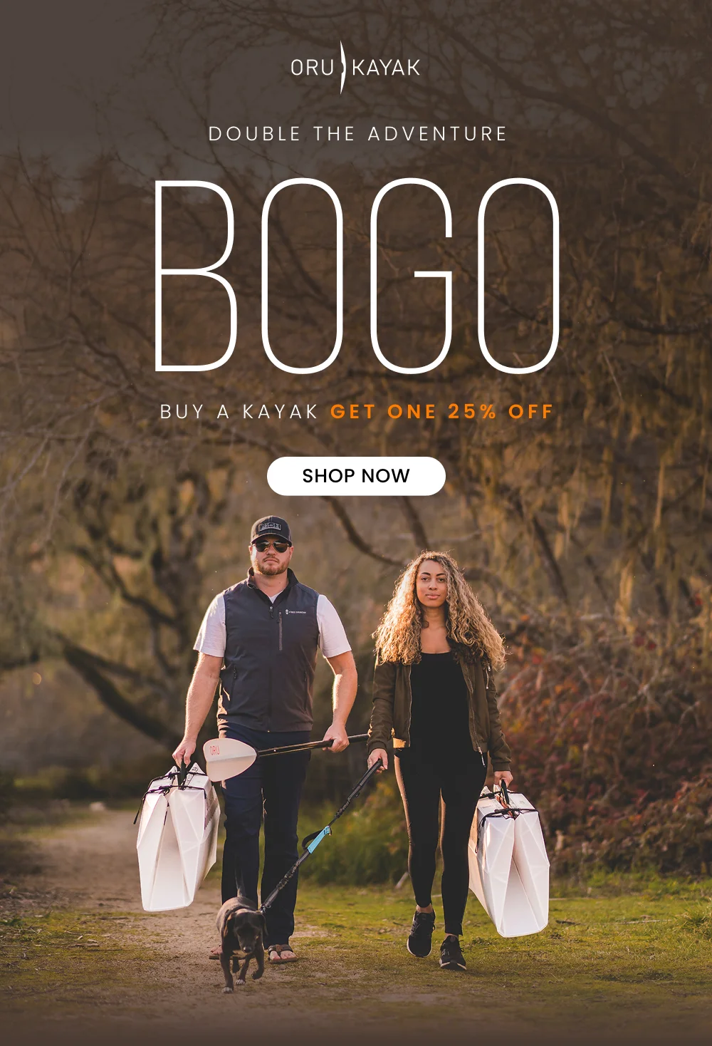 Double The Adventure: Buy a Kayak, Get One 25% Off Double The Adventure: Buy a Kayak, Get One 25% Off
