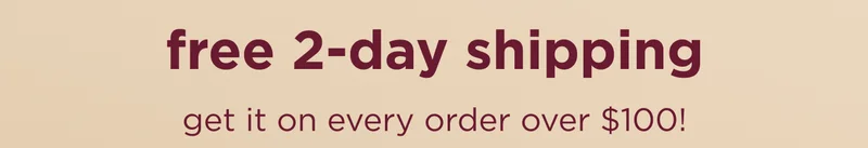 free 2-day shipping get it on every order over $100!