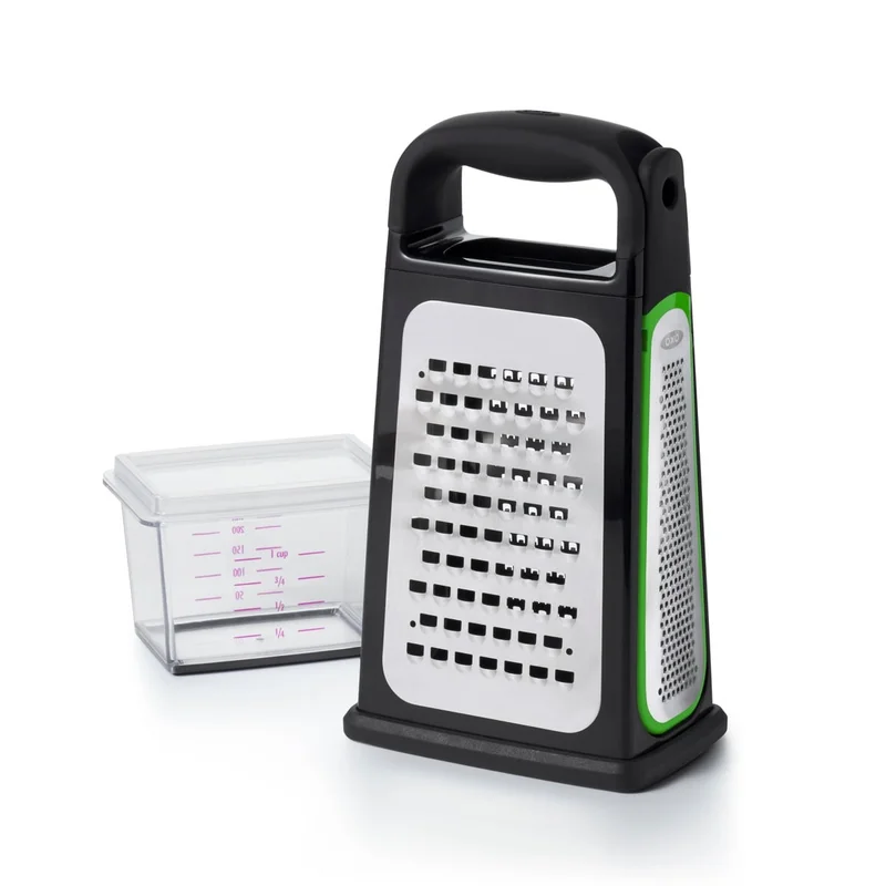 Image of Etched Box Grater With Removable Zester