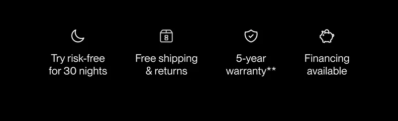 Try risk-free for 30 nights | Free shipping & returns | 5-year warranty