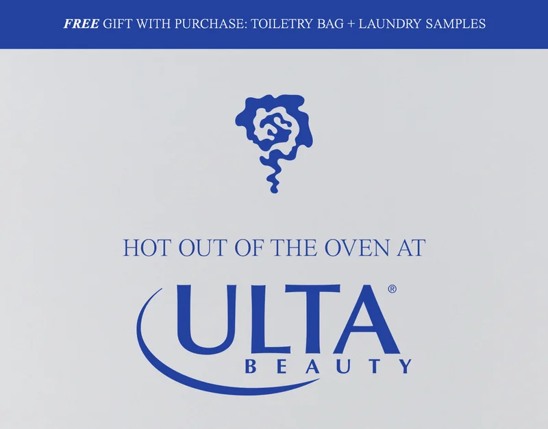 free gift with purchase: toiletry bag + laundry samples