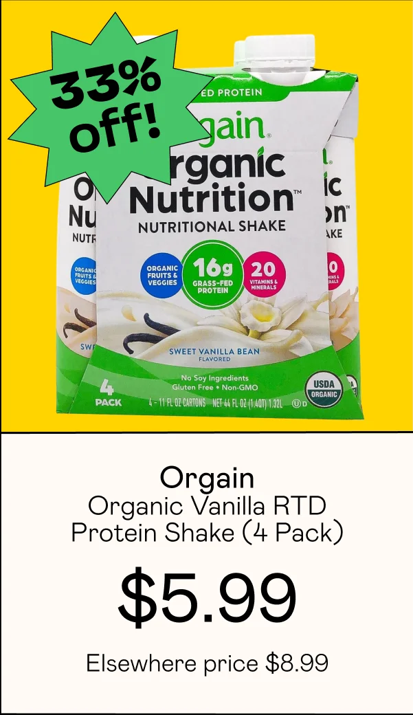 Organic Vanilla RTD Protein Shake (4 Pack)