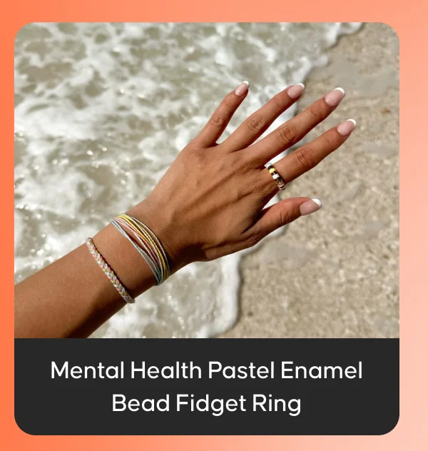 Mental Health Pastel Enamel Bead Fidget Ring