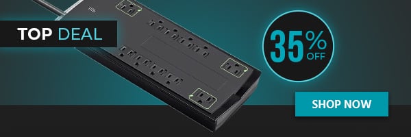 Top Deal 35% | Monoprice 12 Outlet Slim Surge Protector
