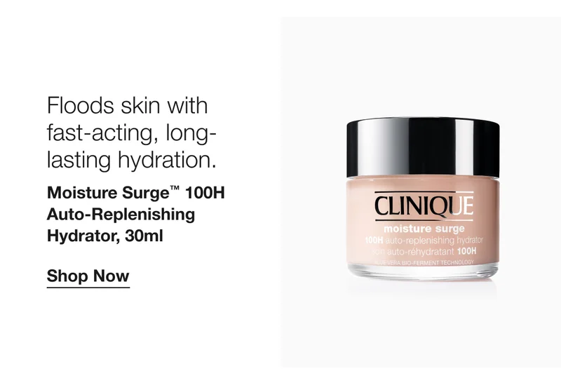 Floods skin with  fast-acting, long-lasting hydration. | Moisture Surge™ 100H Auto-Replenishing Hydrator, 30ml | Shop Now