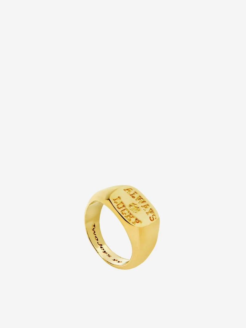 Image of Two Jeys Always lucky Signet Ring - Gold