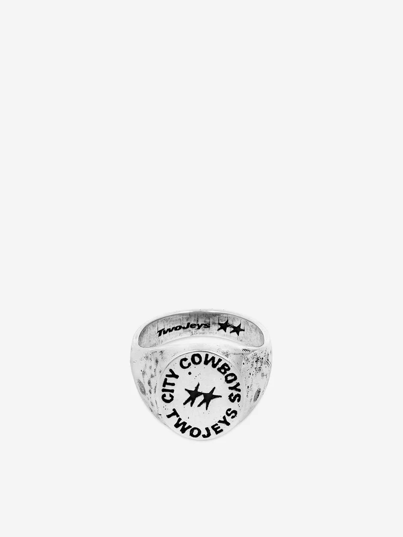 Image of Two Jeys Ignorant Cowboys Signet - Silver