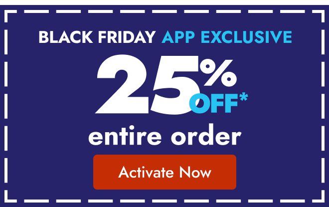 25% off entire order in app