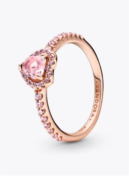Sparkling Elevated Heart Ring