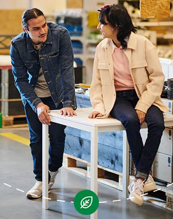 Customers looking at As-is furniture at IKEA