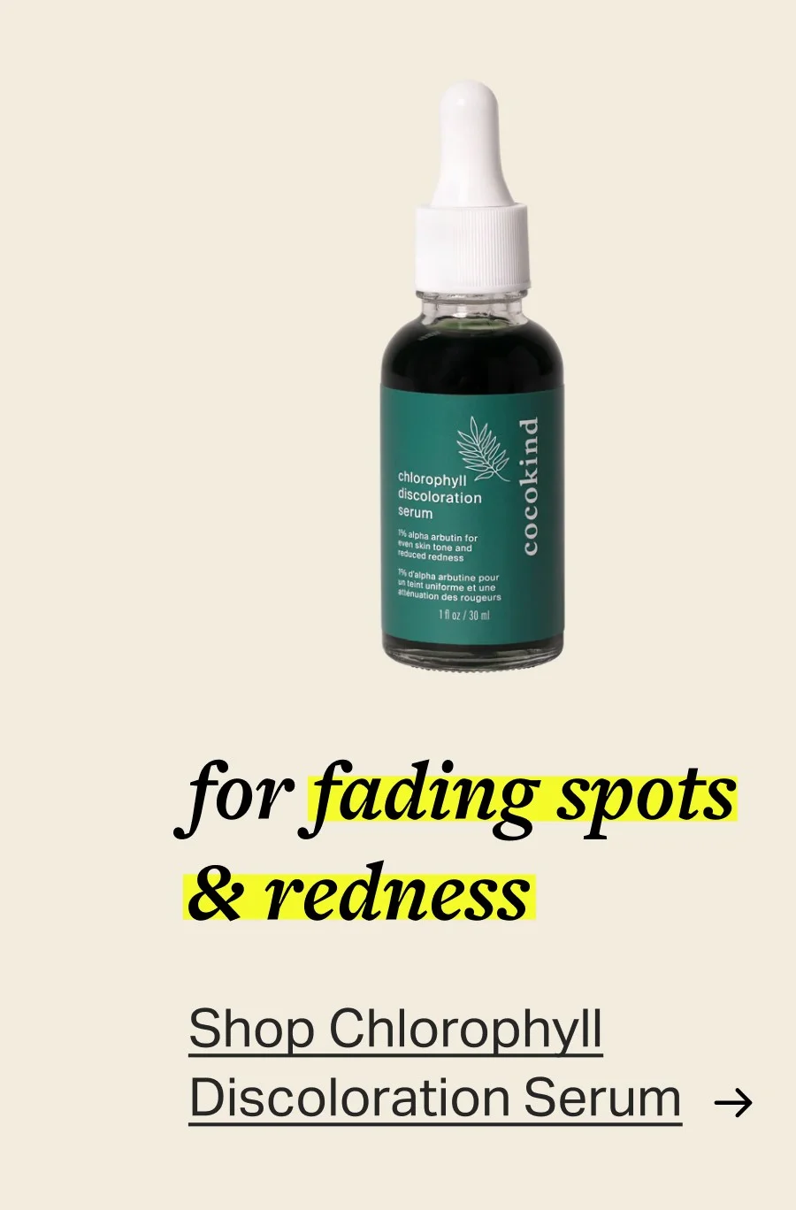 chlorophyll discoloration serum