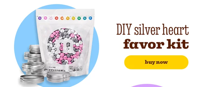 DIY SILVER HEART FAVOR KIT
