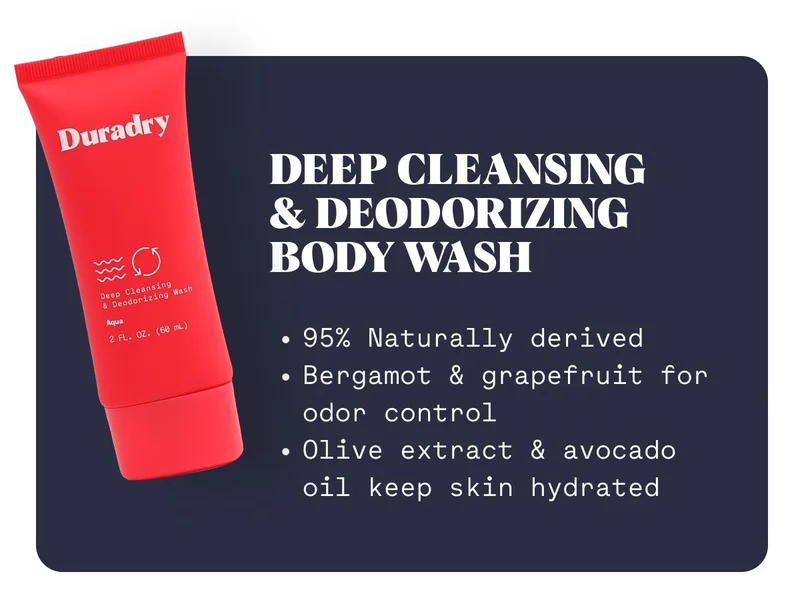Deep Cleansing & Deodorizing Body Wash 95% Naturally derived Bergamot & grapefruit for odor control Olive extract & avocado oil keep skin hydrated
