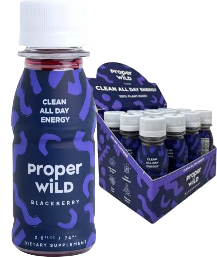 Image of Proper Wild Clean All Day Energy Shots - Blackberry (12 Pack)