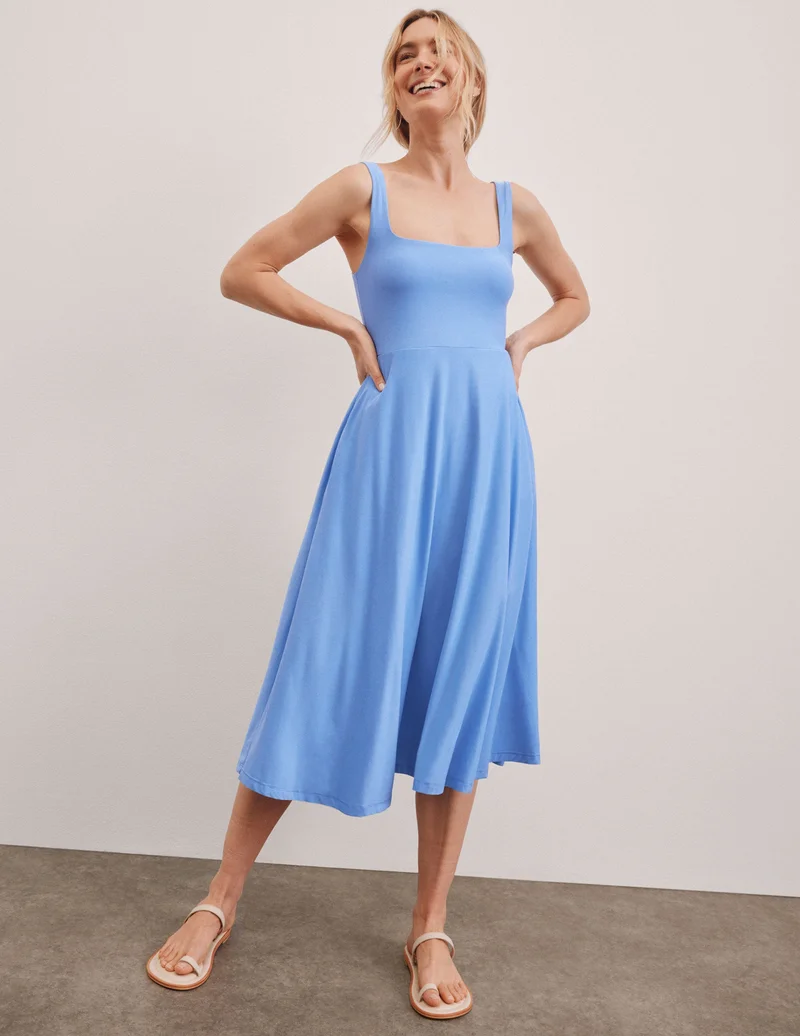 Image of Featherweight At The Ready Square Neck Dress