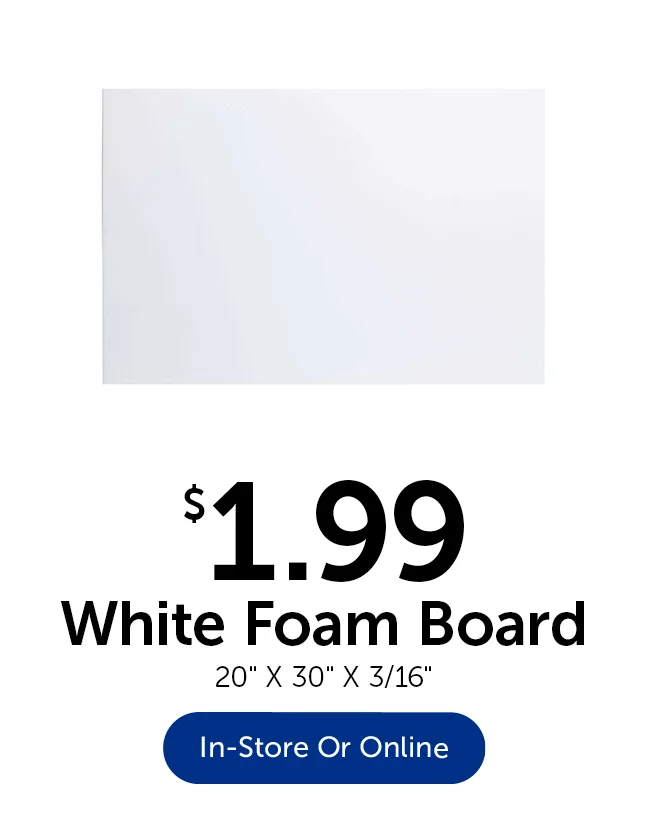 $1.99 White Foam Board