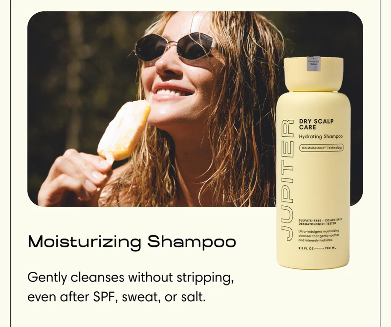 Moisturizing Shampoo // Gently cleanses without stripping, even after SPF, sweat, or salt.