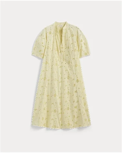 [Image]The Eyelet Maxi Dress | Light Yellow