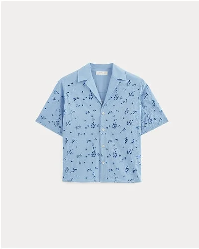 [Image]The Eyelet Camp Shirt | Sky Blue