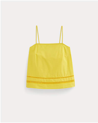 [Image]The Lace Trim Tank | Bright Yellow