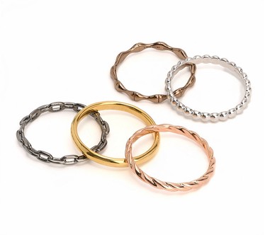 David Markstein Bronze Set of 5 Refined Stack Rings