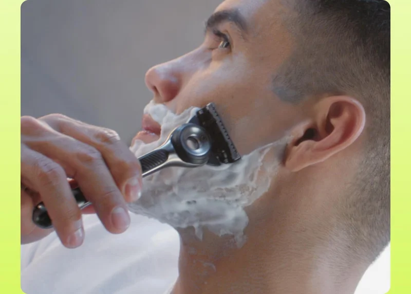 Gillette razor in use