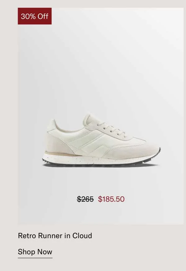 70% Off- Retro Runner in Cloud- Shop Now