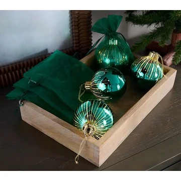 Set of 4 Starry Night High Shine Ornaments by Valerie