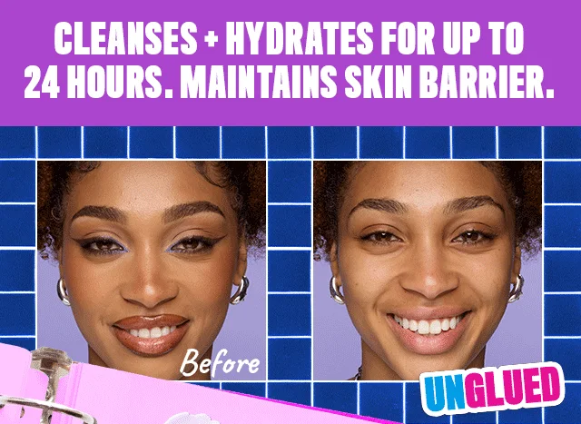 CLEANSES + HYDRATES FOR UP TO 24 HOURS. MAINTAINS SKIN BARRIER.