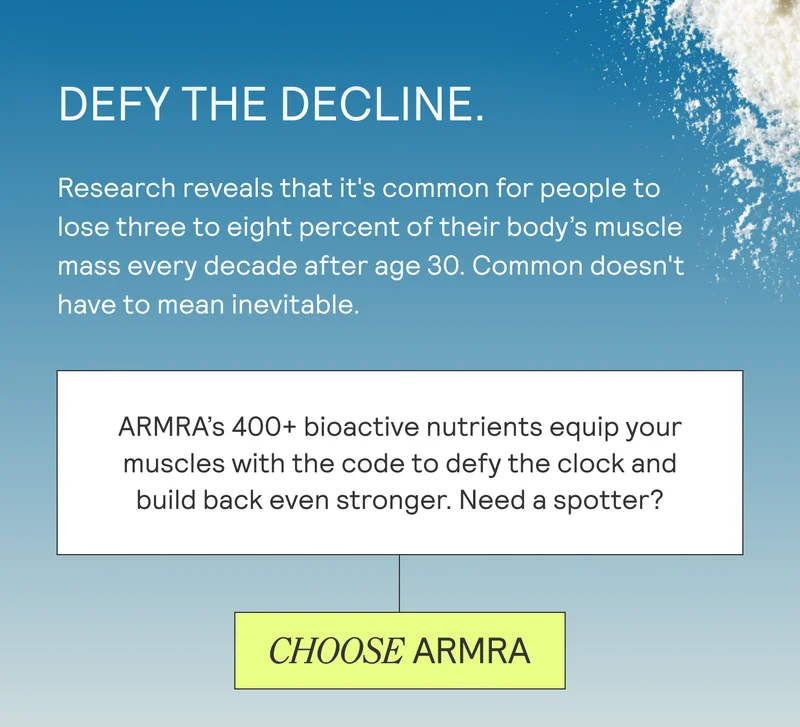 DEFY THE DECLINE.   Research reveals that it's common for people to lose three to eight percent of their body’s muscle mass every decade after age 30. Common doesn't have to mean inevitable.