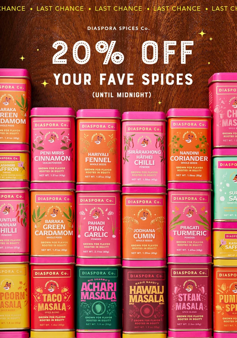 20% off your fave spices (until midnight)