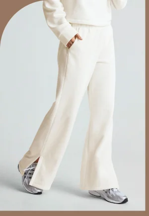 Open Ended Mid Rise Wide Leg Pant in Fresh Snow