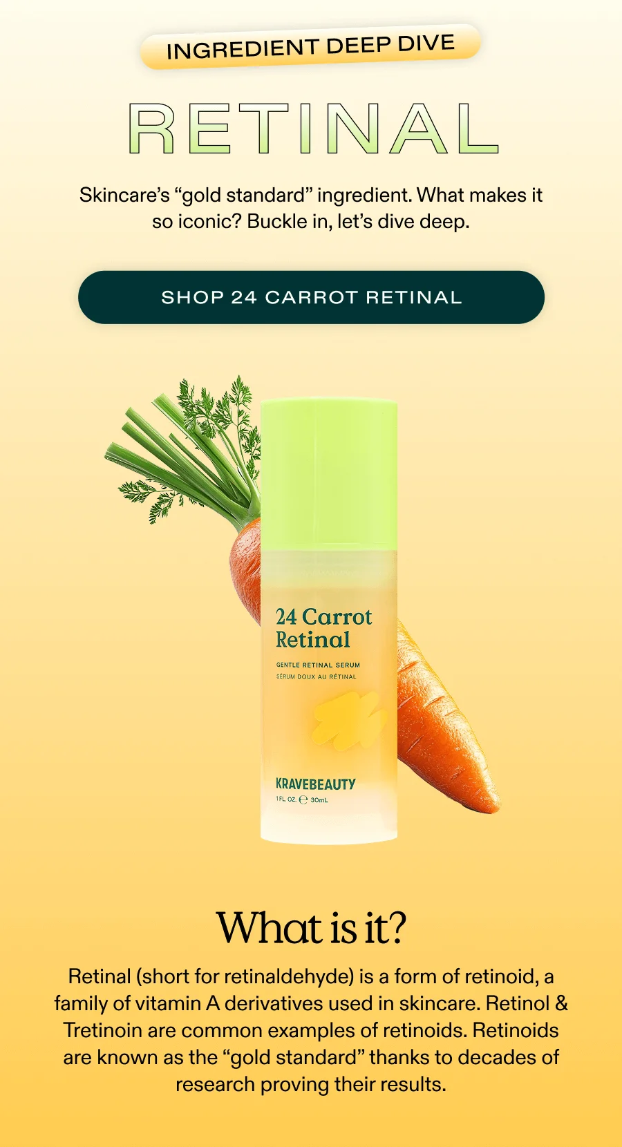 Ingredient Deep Dive Retinal - shop 24 carrot retinal