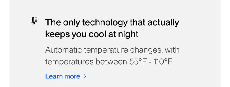 The only technology that actually keeps you cool at night