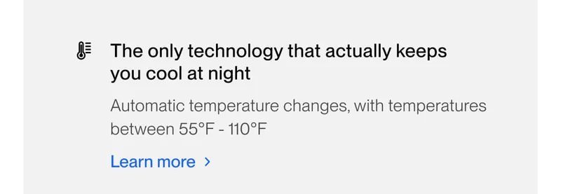 The only technology that actually keeps you cool at night