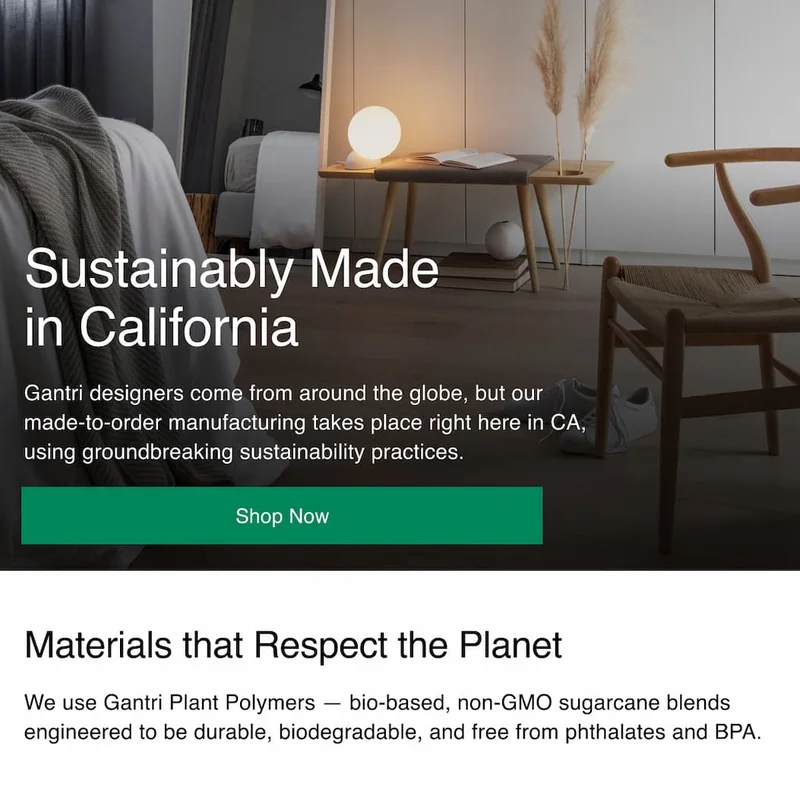 Sustainably Made in California | Materials that Respect the Planet