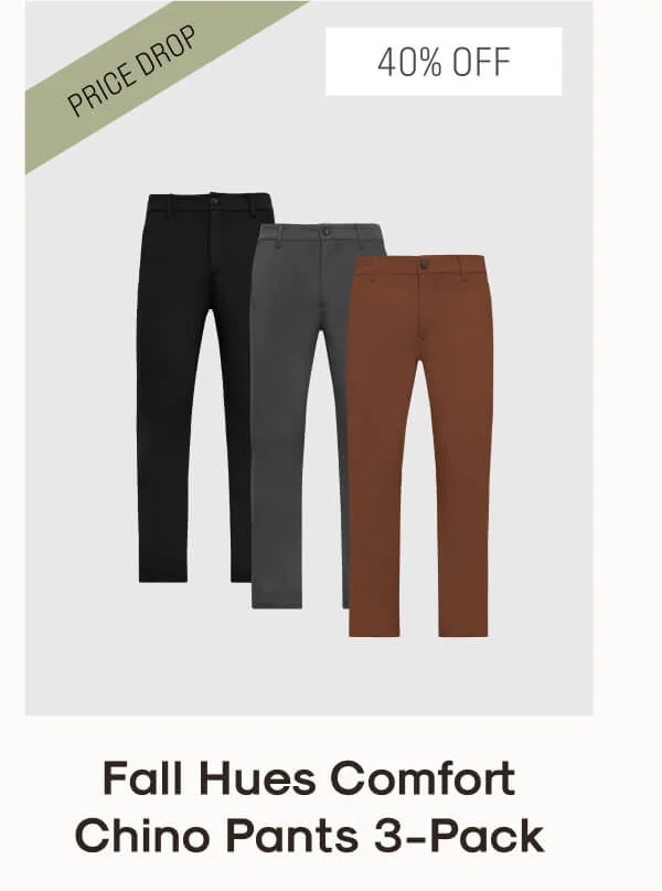 Fall Hues Comfort Chino Pants 3-Pack