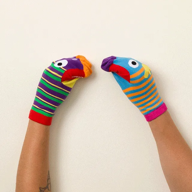 Kids Mismatched Wearable Sock Puppet Socks Set