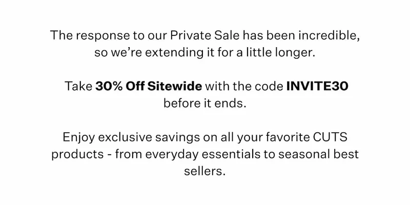 Private Sale 30% OFF Sitewide