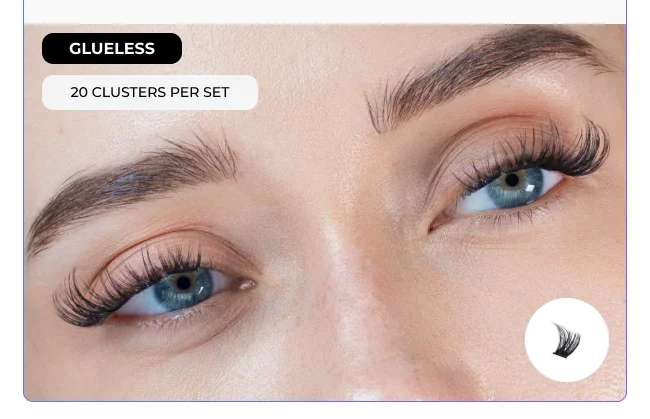 Model image wearing glueless sultry lash clusters
