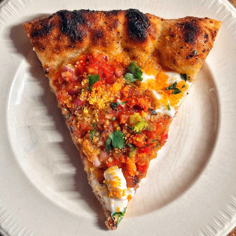 A slice of Mexican Salsa Pizza by Ooni ambassador Rich Payne