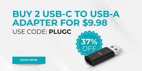 Buy 2 USB-C Female to USB-A Male Adapter for $9.98 Use Code: PLUGC 37% Off