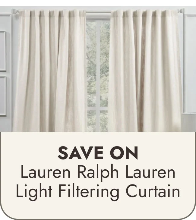 Lauren Ralph Lauren Vienna Light Filtering Back Tab Rod Pocket Curtain Panel