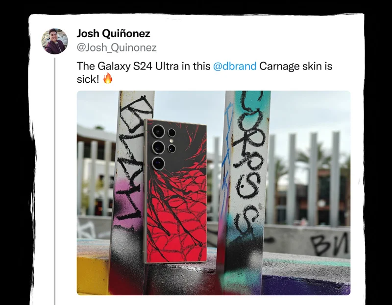 Josh Quiñonez on Twitter: "The Galaxy S24 Ultra in this dbrand Carnage skin is sick!"