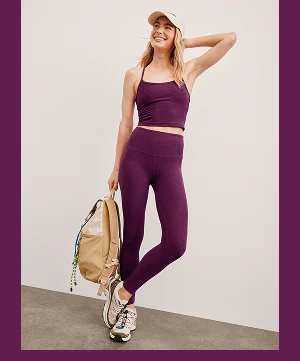 Spacedye Caught In The Midi High Waisted Legging in Aubergine-Beet