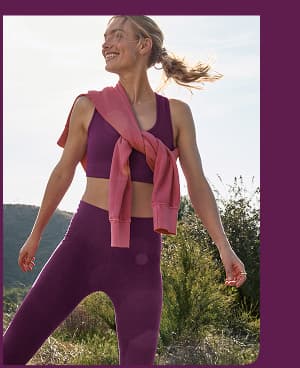 Spacedye Simplicity Long Line Bra 2.0 in Aubergine-Beet
