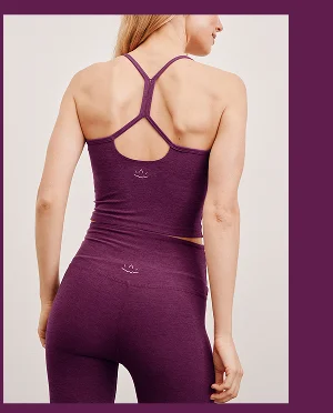 Spacedye Slim Racerback Cropped Tank in Aubergine-Beet
