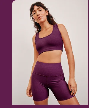 Spacedye Keep Pace 5" Biker Short in Aubergine-Beet
