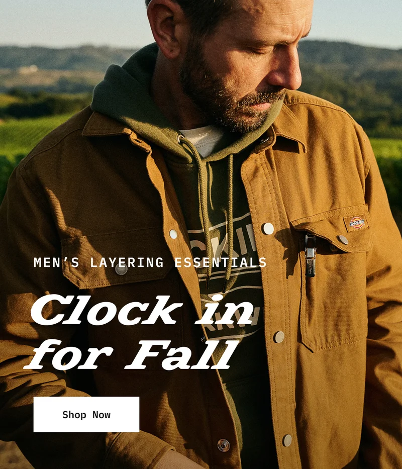 Men's Layering Essentials. Clock in for Fall. Shop now.